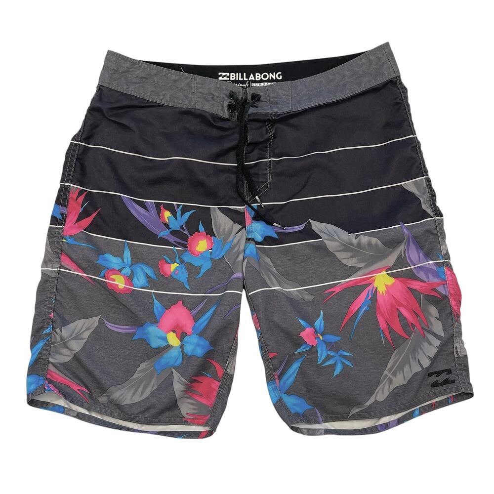 BILLABONG Men's FLORAL BOARD SHORTS Black Multicolor Size 32